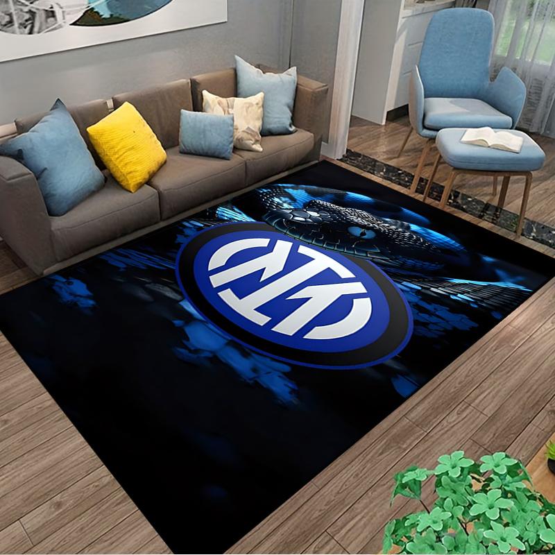 "Tappeto con Fantasia Serpente Blu con Logo Inter per Arredamento Casa Pavimentazione Stilosa" Adatto per l'uso come antiscivolo per soggiorno camera da letto divani