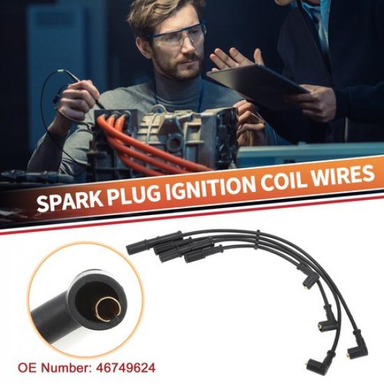 4 Pcs Spark Plug Wire Ignition Coil Cable No46749624 for Fiat Punto Schragheck