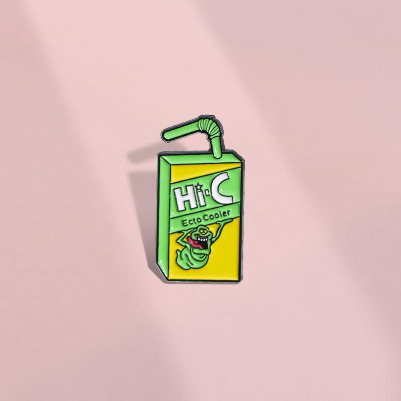 Alloy Unique Cartoon Character Brooch With Colorful Juicy Aesthetic Beverage