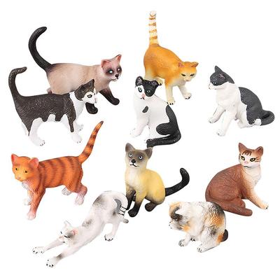 Schwarz-weißes Kätzchen-Spielzeugset für Kinder – Chinesische ländliche Katzenmodell-Ornamente