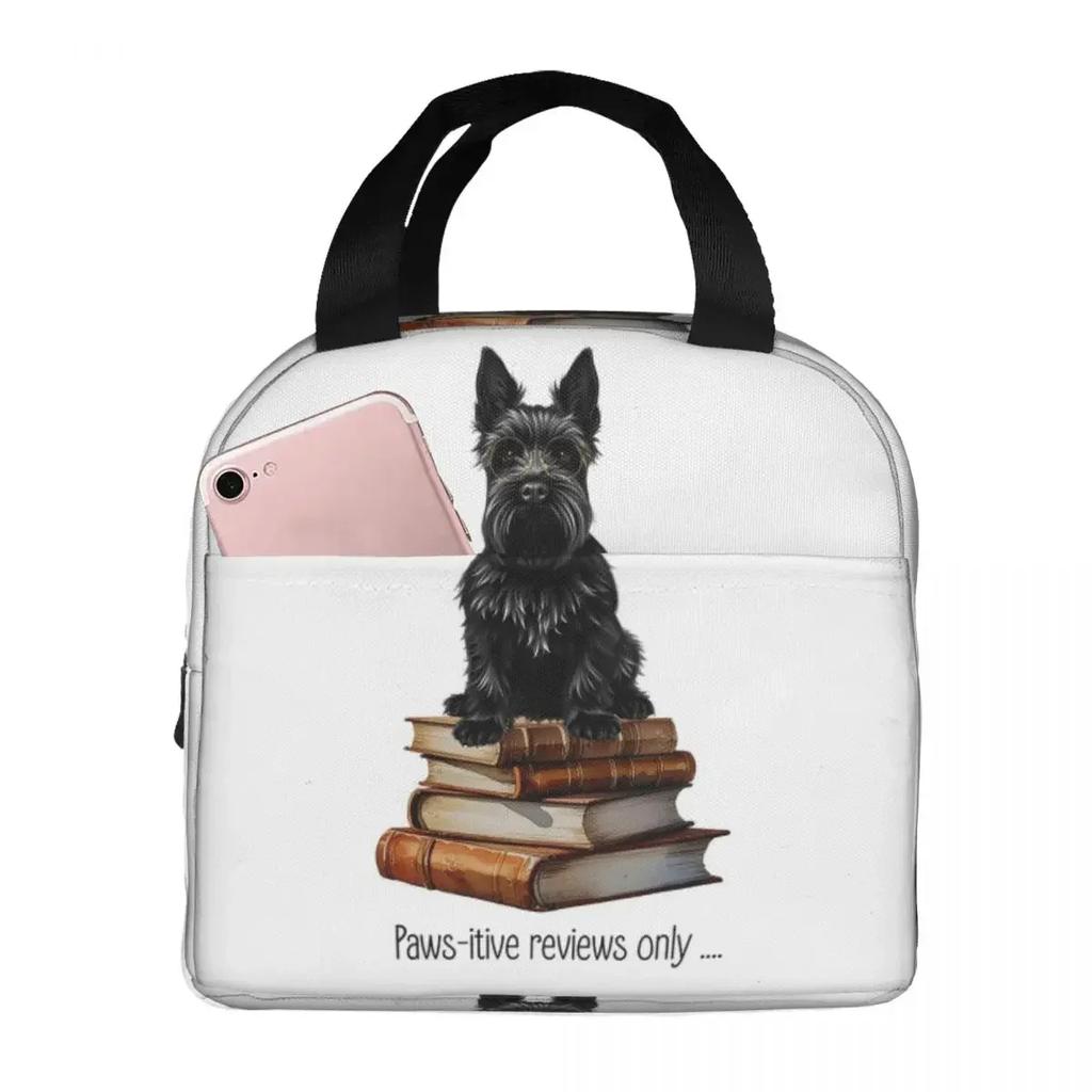 Scottish Terrier Sunflower Painting Adorable Dog Insulated Lunch Bag Cooler Thermal Food Box Tote Portable Lunch Boxes Container