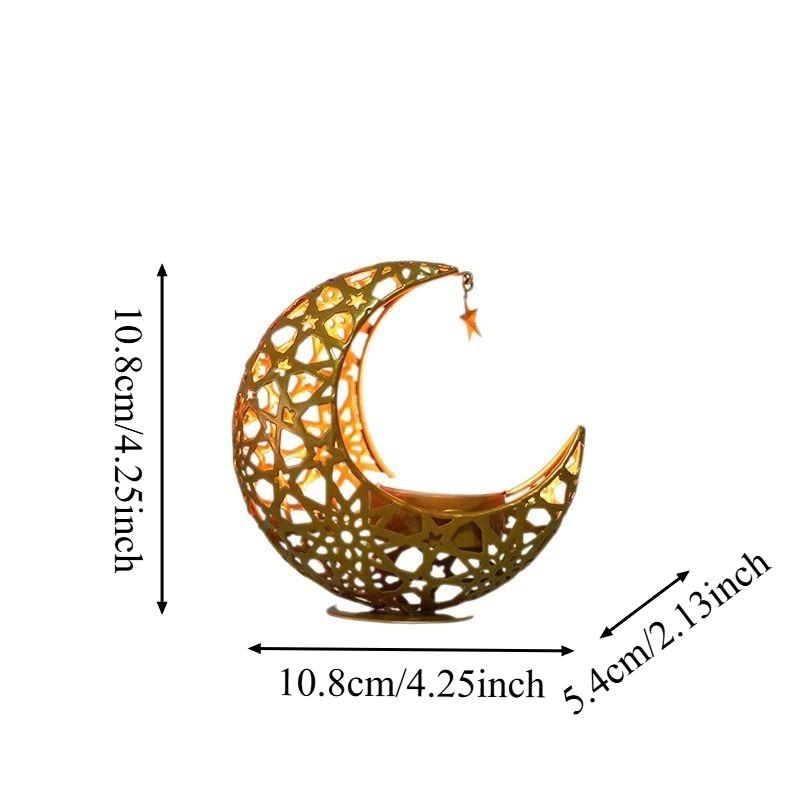 Wrought Iron Crescent and Middle Eastern Hollow Aromatherapy Candlestick - Tabletop Decorative Aromatherapy Burner, Suitable for Dinner Parties