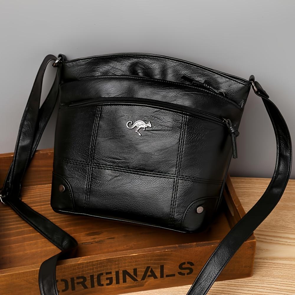Elegant Vintage Style Shoulder Bag  Faux Leather Multiple Pockets Crossbody Bag  Adjustable Strap  Women's Commuter Work Purse