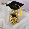 2025 Graduation Jar Decoration Glass Mason Jar with Grad Hat Topper Class of 2025 Graduation Gifts for Boys Girls