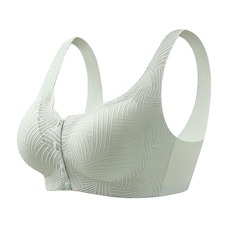 Front buckle type seamless women gather large breasts and show small middle-aged and elderly mother women pull anti-sagging and close sub-breast bras