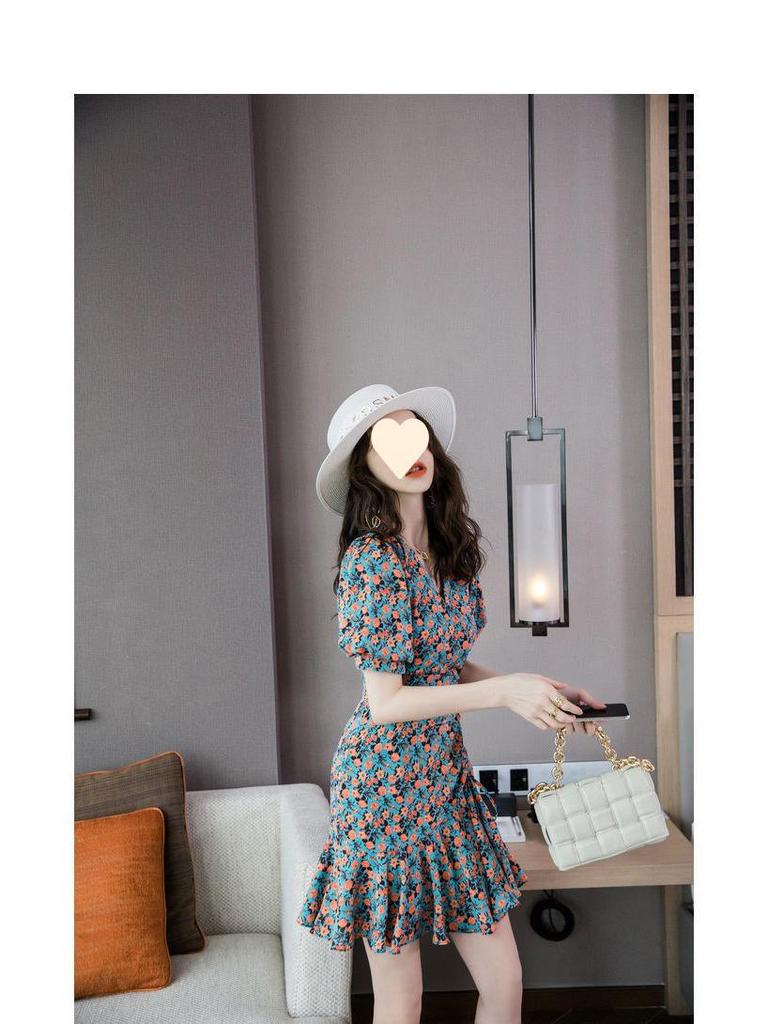 2025 New Style Summer Floral Slim Dress: First Love Fairy Design