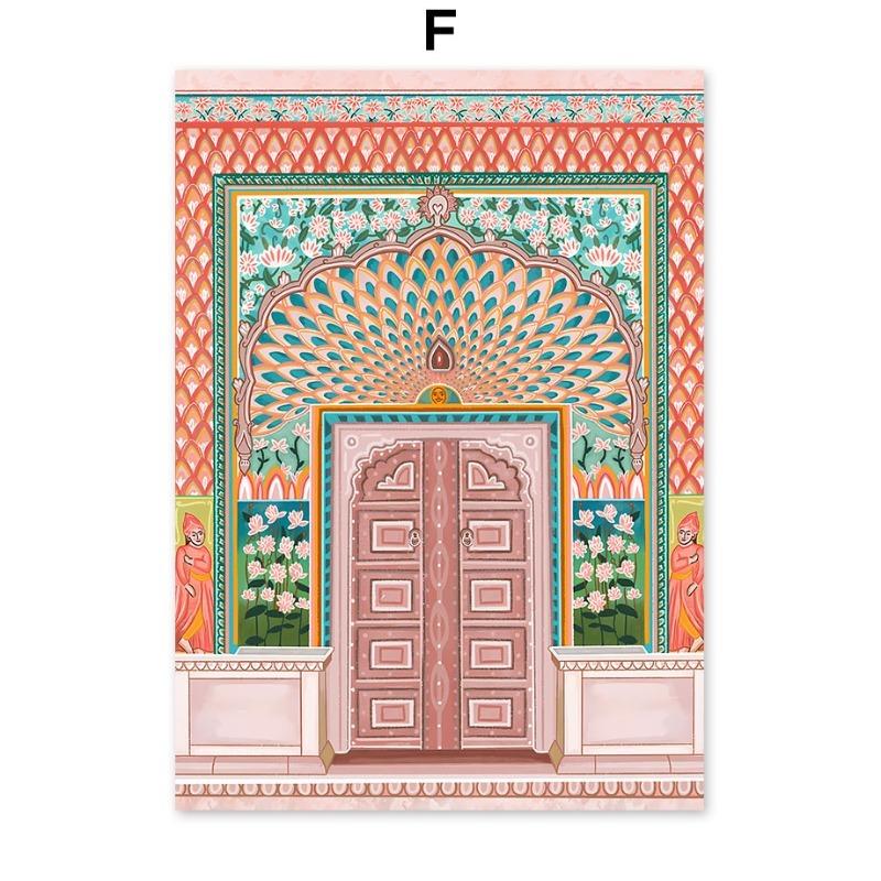 Santorini Zitronen Kaffeeblumen Abstrakte Landschaft Poster und Drucke Wandkunst Leinwandgemälde Bilder Für Wohnzimmer Heimdeko