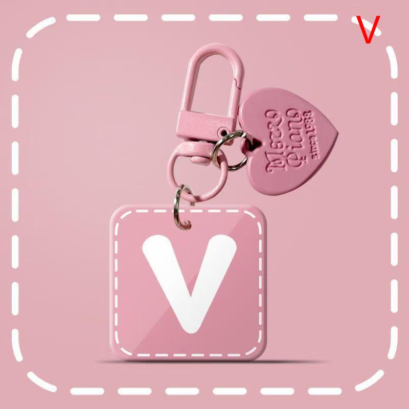 Pink 26 Letters Hanging Design Simple Keychain For Women Charm Jewelry Stylish Sophisticated Everyday Wear A-Z Key Chains