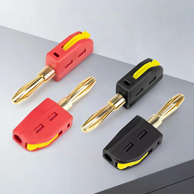 Portable 32A 4mm Banana Plug High Current Quick Connect Gold-Plated Banana Connectors Audio Copper Speakers Amplifier