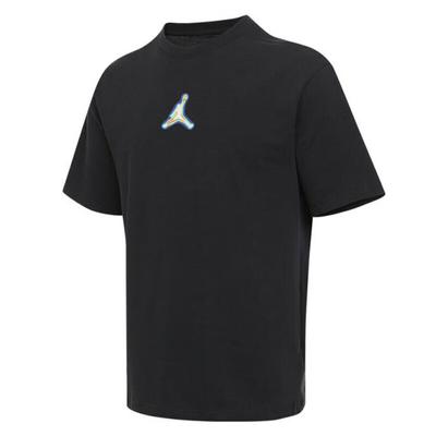 Trening Sportowy Wygodny Oddychający Casualowy Krótki Rękaw Okrągły Dekolt T-Shirt Męski Top Czarny IF0620010