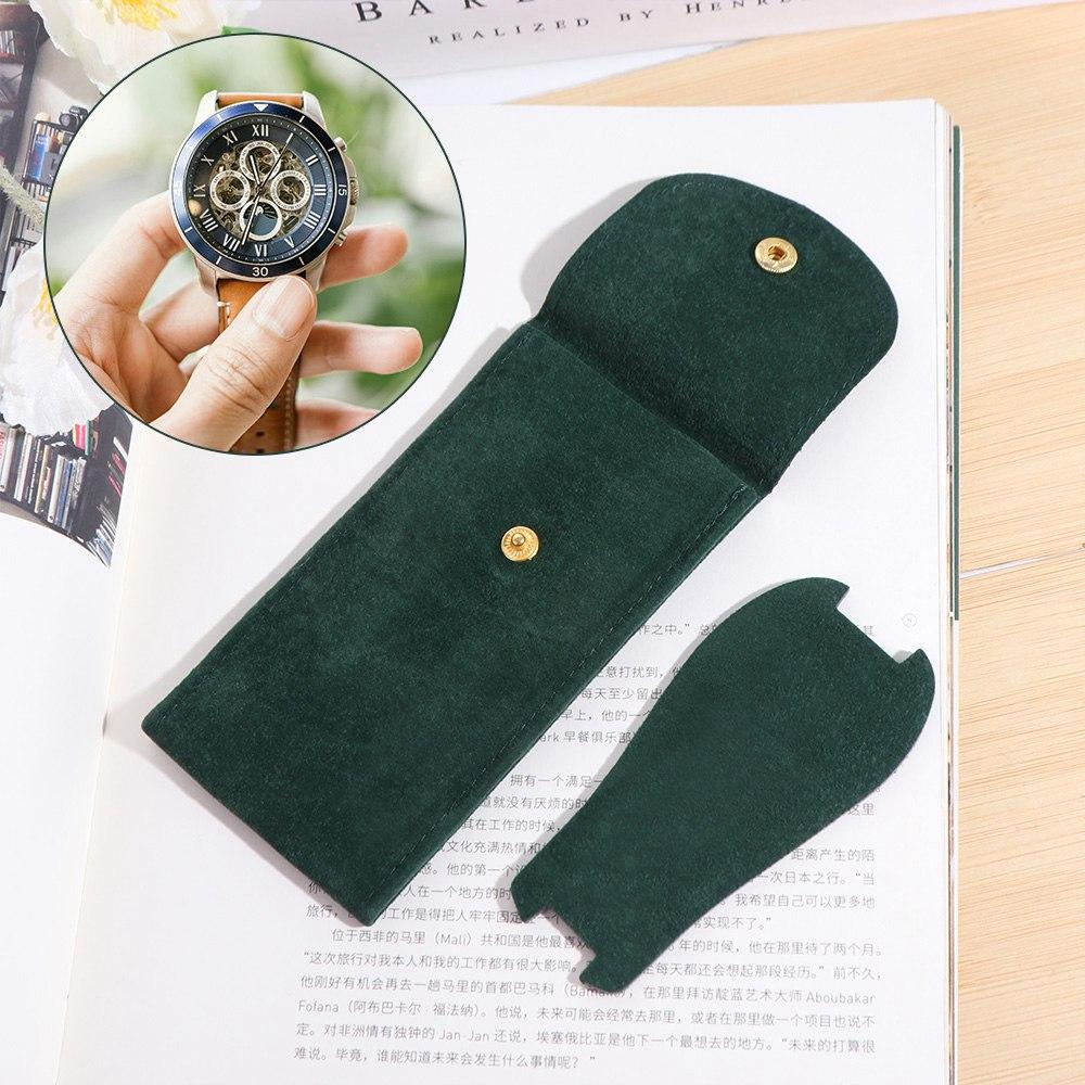 Button For Watch Storage Flannelette Pouch Watches Pockets Packaging Snap Bags Watch Storage Bag
