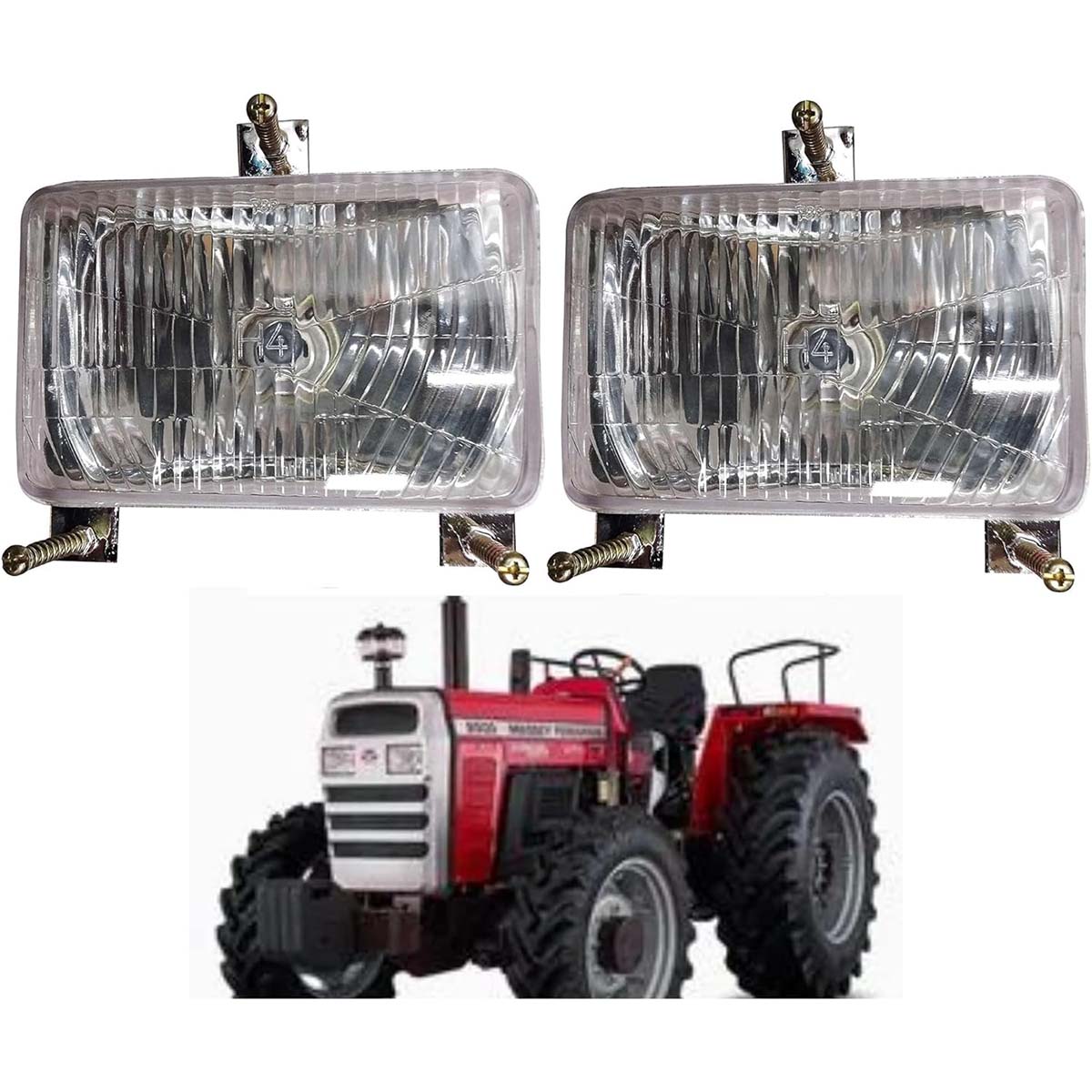 

Tractor Headlight Mounting Kit 12V Bulbs Fits for Massey Ferguson 240 265-275-285-290-298 Landini 200 3000 300 6100