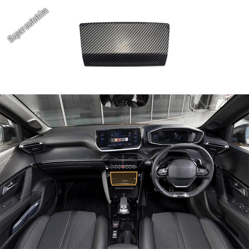 Central Cigarette Lighter Panel Cover Decorative Stickers Trim For Peugeot 208 - 2025 ABS Carbon Fiber Accessories Interior