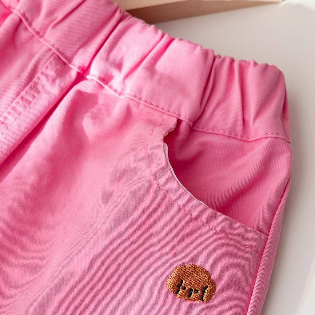 Girls' Summer Casual Pants Korean Cartoon Embroidered Shorts Girl Sweet and Cute Shorts Summer Pants