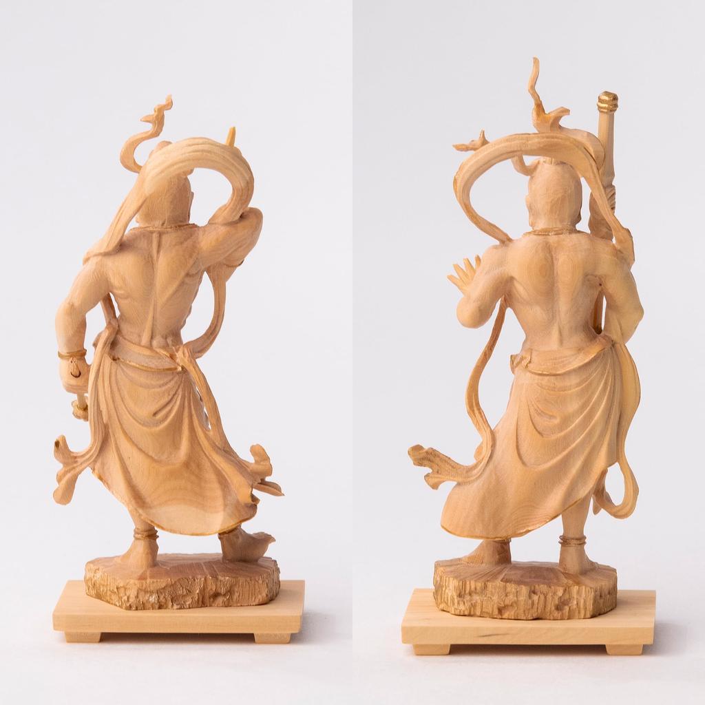 Kleiner Buddha Kongo Rikishi Statuen Set von 2 Agata Ungata Buddha Statue Figur Holzschnitzerei Ornament Buddha Statue Welt Kongo (Buchsbaum aus Holz)_Nio (GSB