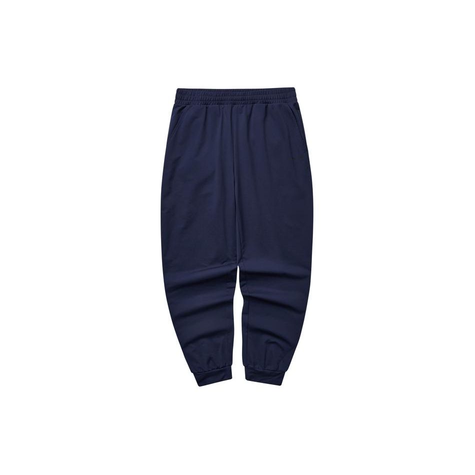 Skechers Solid Color Mid Waist Loose Fit Cuffed Knit Sports Pants Men Bottoms Navy-Blue L224M052-00DU