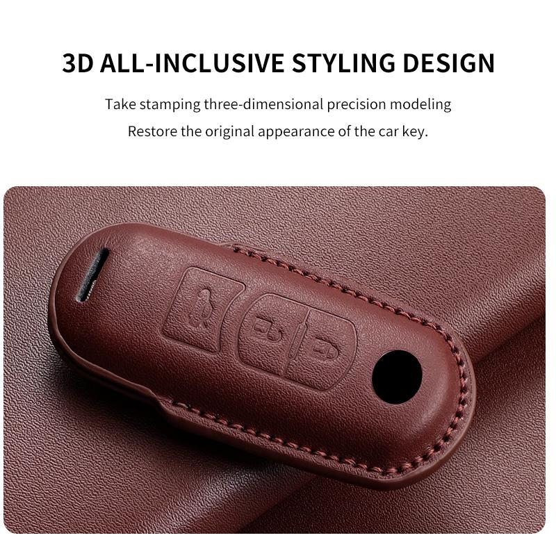 Leather Car Key Case Cover Shell For Mazda 3 6 Atenza Axela Demio CX5 CX3 CX7 CX9 MX5 Car Remote Keychain Case Shell Accessories
