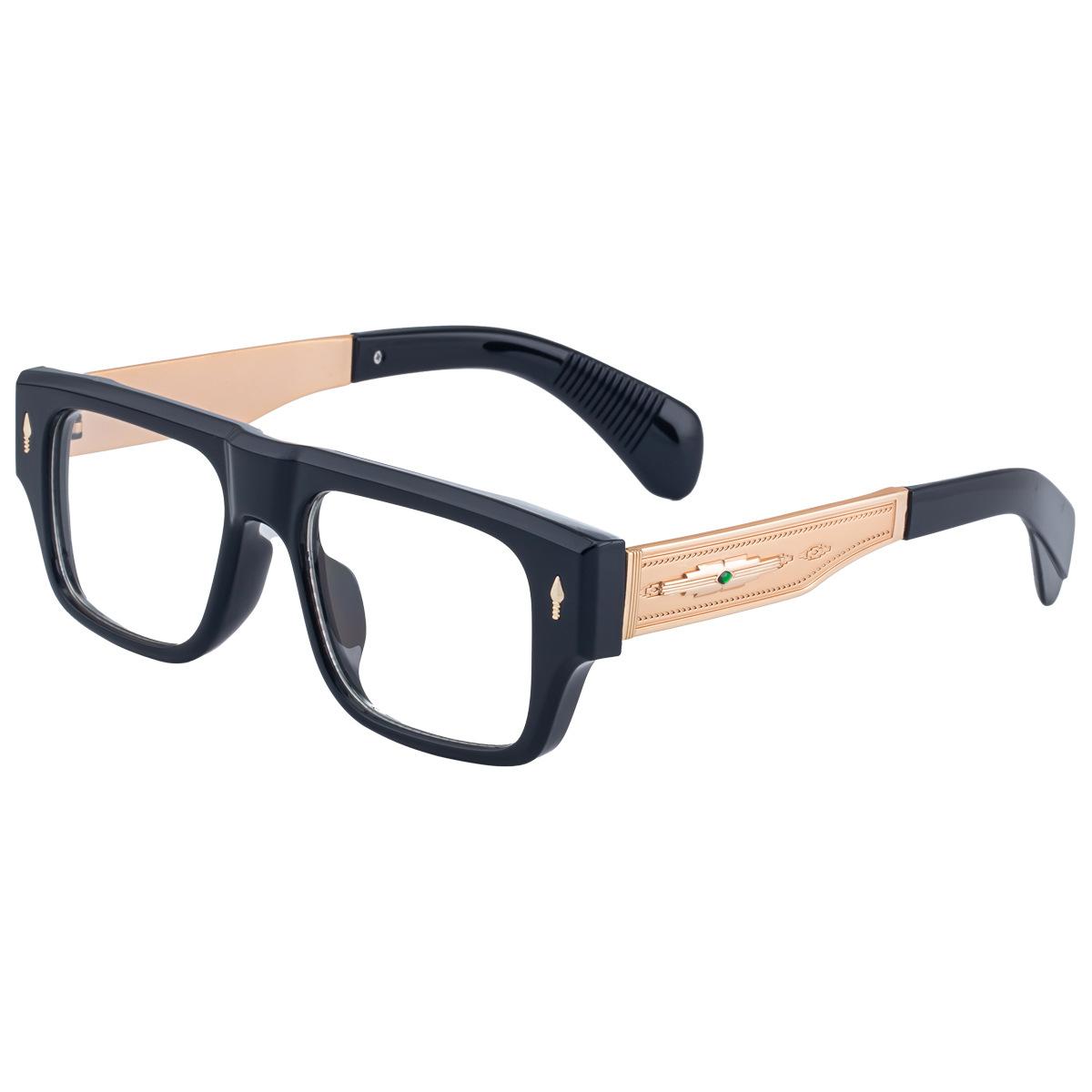 

Stylish ExtraLarge Square Shaped Readers For Men Blue Light Blocking Metal FrameGlasses Trendy Optical Presbyopia Eyeglasses0to+6.0 Original lens 0