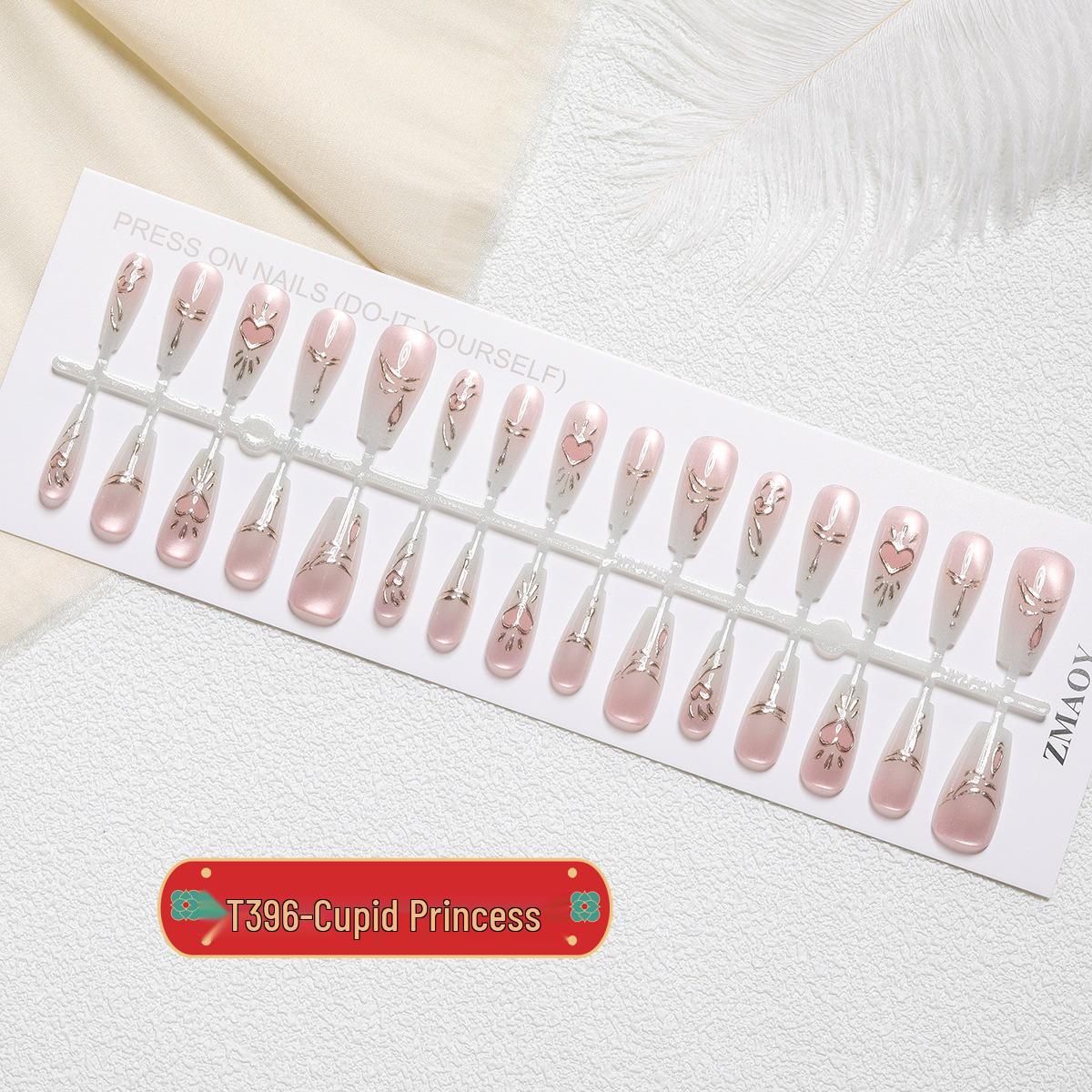 

Cupid Princess Gradient Cat Eye Heart Nail Art Set - 30 Pieces