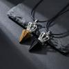 Natural Stone Hexagonal Cone Necklace for Men Boys,Crystal Reiki Reiki Chakra Pendant,Crystal Pendulum Dowsing Spiritual Jewelry