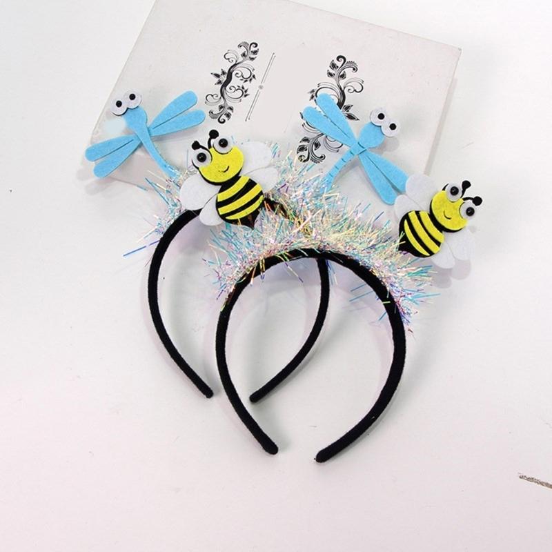 Cartoon Insektenform Haarband Frauen Karneval Party Fotografie Lametta Haarband Insektenform Gesicht waschen Stirnbänder