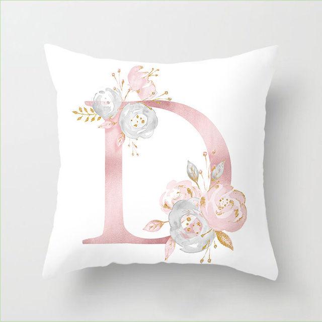 Flower Letter Pillow Soft and Breathable Sofa Car Lumbar Support Office Waist Protection Pillowcase