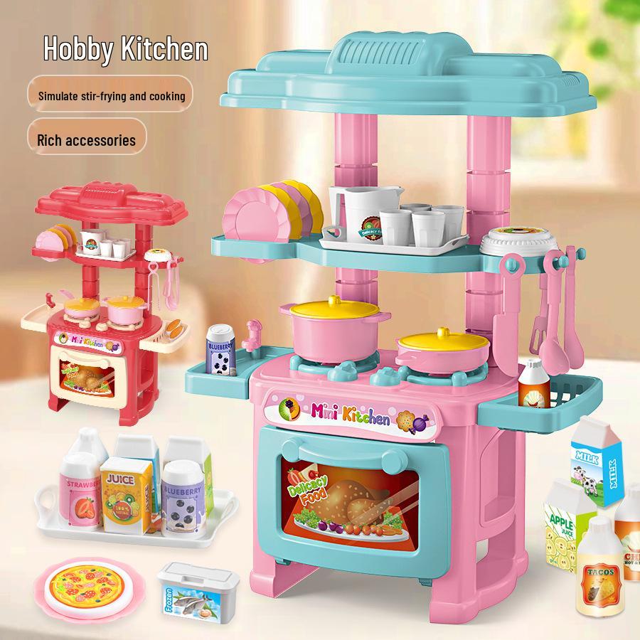 Cross-Border Kids' Pretend Play Mini Kitchen Set: Cooking & Dining Toys for Boys & Girls