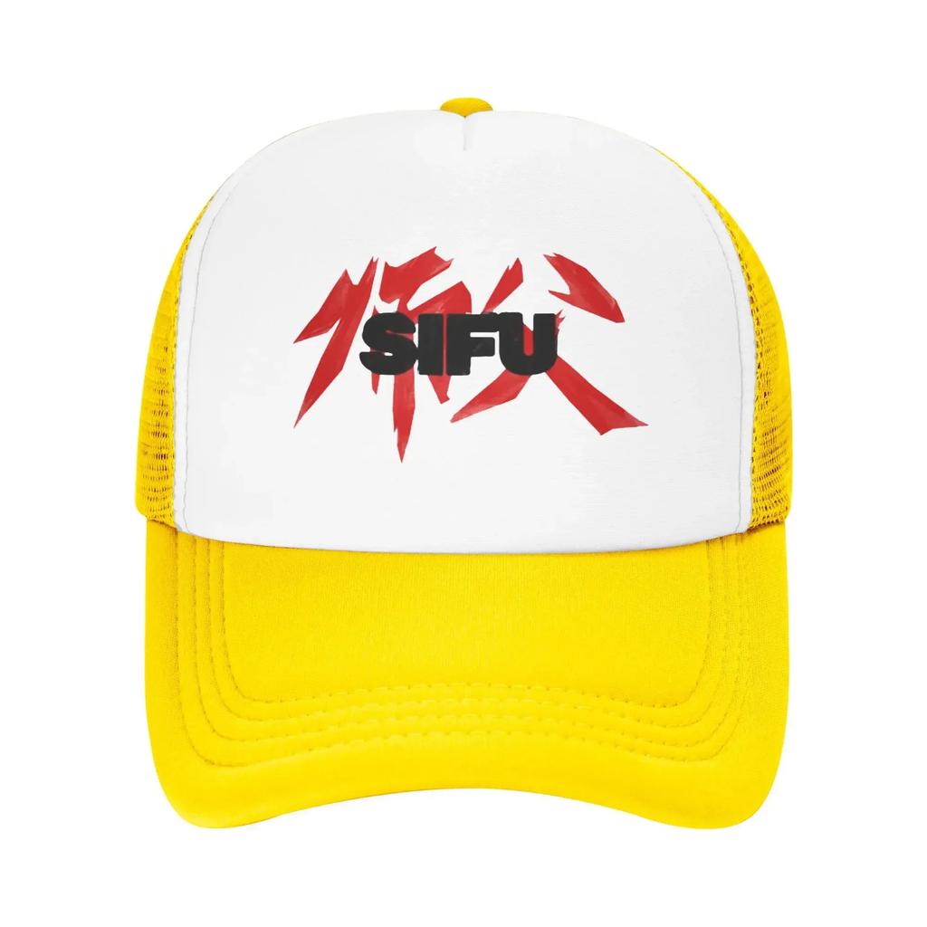 Red Chinese Si Fu Kong Fu Ving Wing Tsun Camping Mesh Baseball Caps Women Printing Male Beach Sunscreen Hat Trucker Cap