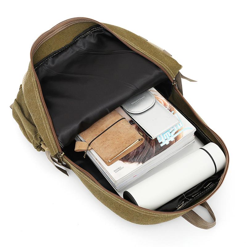 Large Capacity Canvas Retro Backpack Fashion Versatile Trend Backpack Women Outdoor Travel Commuter Computer Backpack Men