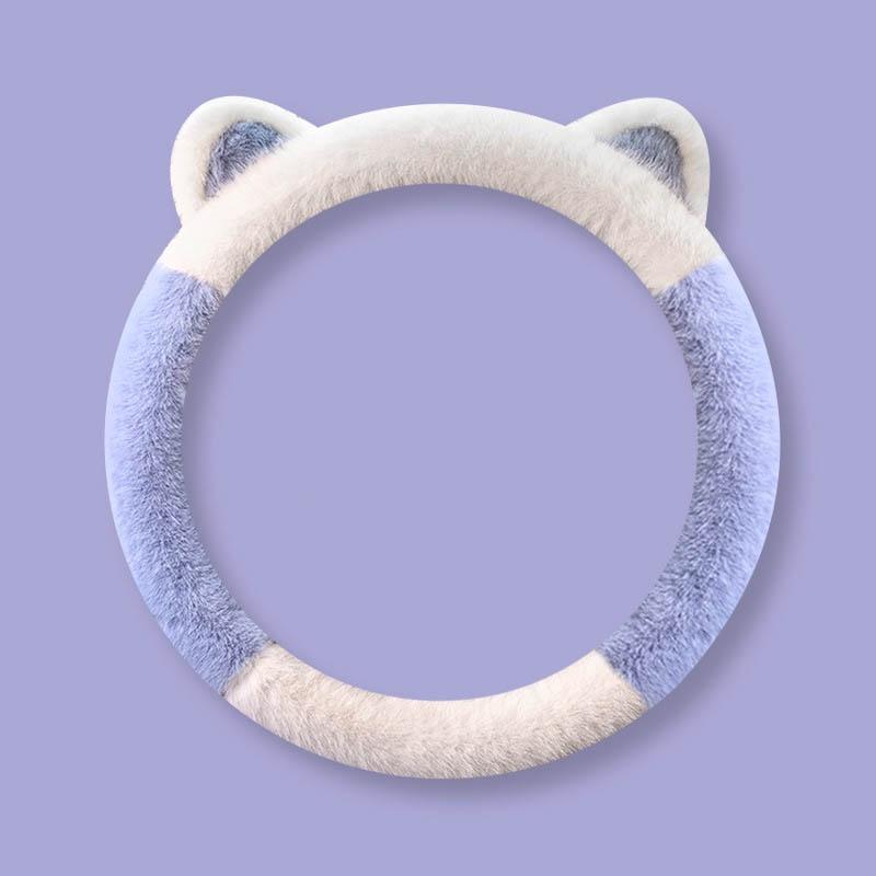 

Практичная зимняя накладка на руль автомобиля с кошачьими ушками круглой формы, простая в установке StyleD