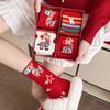 Sweat-absorbent Women Socks Striped Printed New Year Cotton Socks Tube Socks  Spring Festival