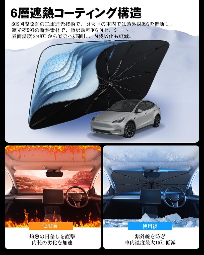 Ruiya Umbrella Type Sunshade for Suzuki Spacia Custom / Spacia Gear / Spacia Mk53s