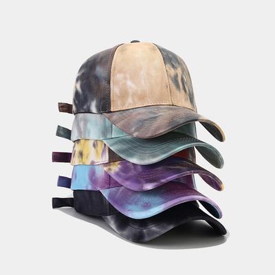 European and American New Four-season Tie-dye Baseball Caps for Men and Women, Street Color Peaked Caps, Sunscreen Visors, Sub-tide