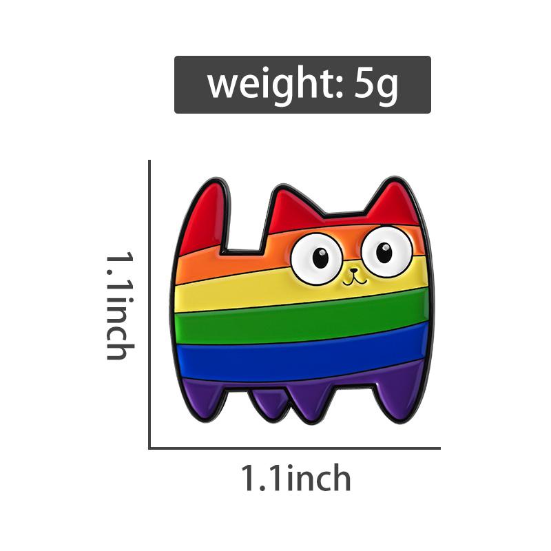 Rainbow Cat Enamel Pins Custom LGBT Pride Flag Brooches Lapel Badges Clothes Animal Jewelry Gift for Friends