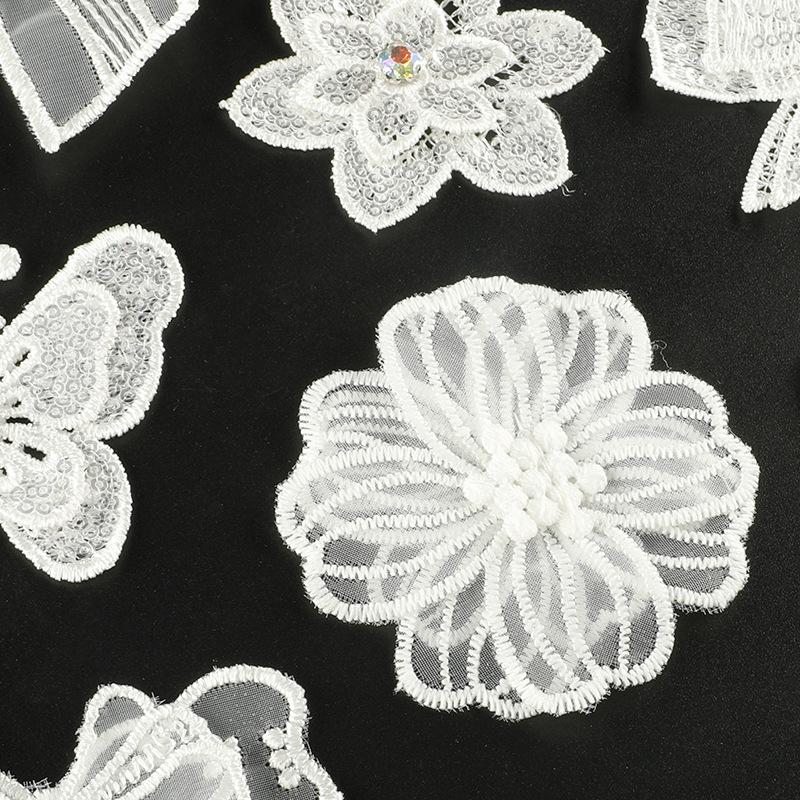 Duoku Cartoon Lace Bow Lace Embroidery Sticker Diy Hand Account Accessories Brooch Hairpin Jewelry Accessories Cloth Sticker