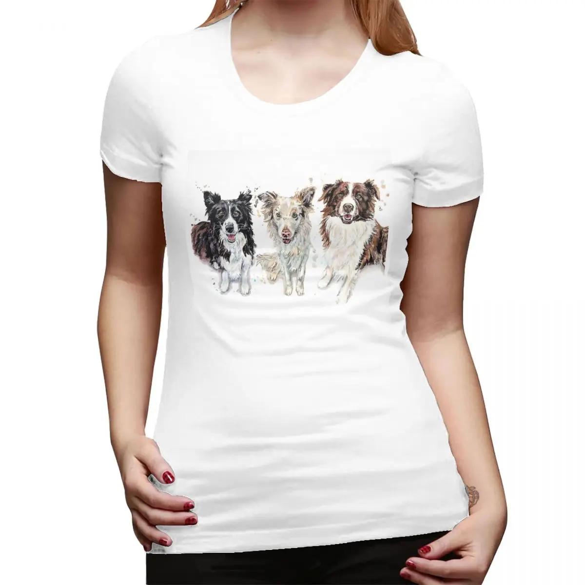 

Border Collie TShirt for Women ONeck Streetwear T Shirts Womens Tees Short Summer Clothes Tops S