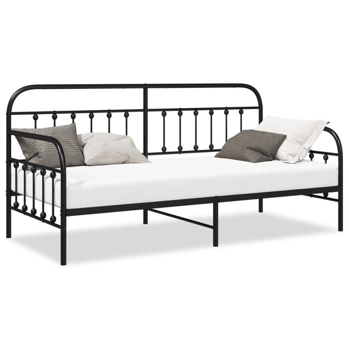 VidaXL Daybed Frames Black 90x200 Cm Steel 42002631