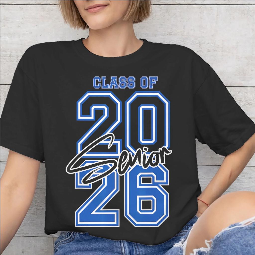 Class of 2026 Senior Graduation Graphic Printed T Shirt for Unisex Unisex Pure Cotton Tee Shirt Clothing