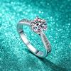 925 Sterling Silver 0.5-2ct D VVS1 Moissanite Ring Classics for Women Wedding Jewelry Engagement Imitation Diamond Fashion Gifts