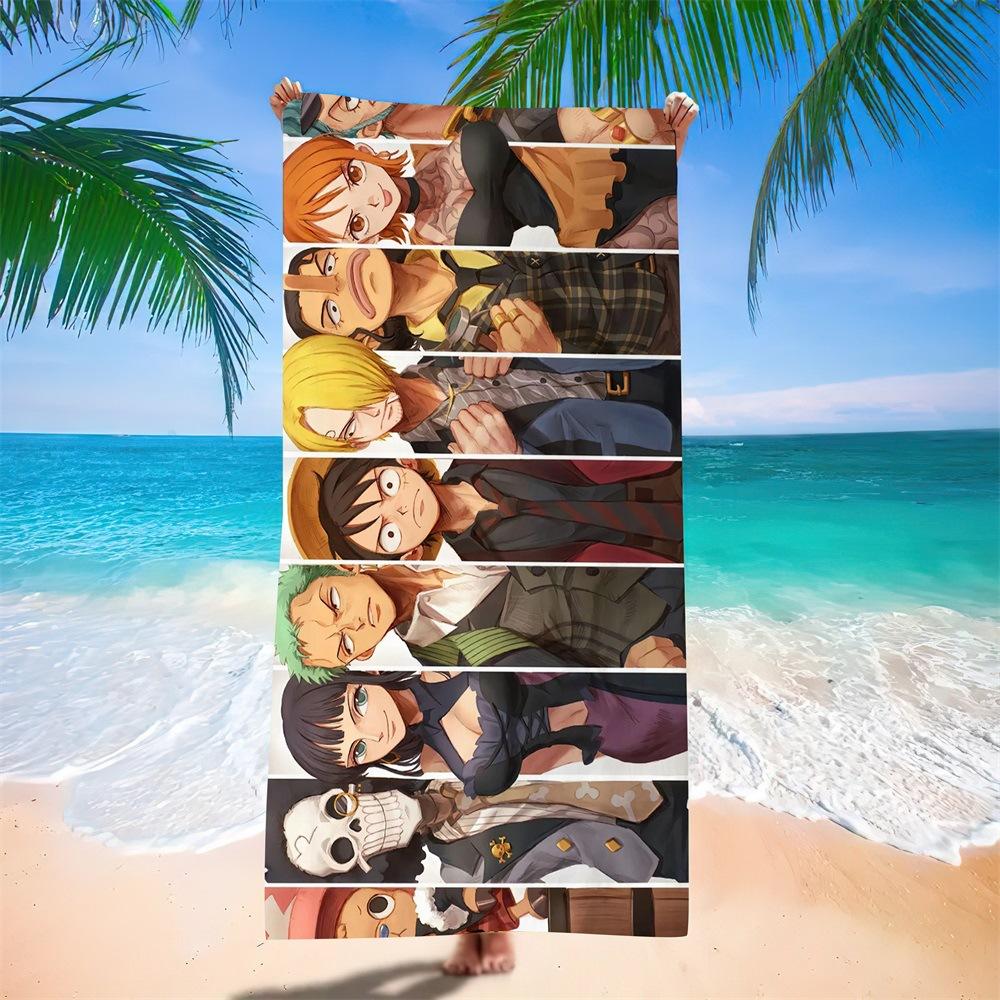New Anime Character Printed Microfiber Beach Towel Quick Dry Water Absorbent Bath Towel