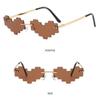Festival Party Men & Women Pixelated Mosaic Glasses Heart Glasses Gamer Robot Sunglasses Shades