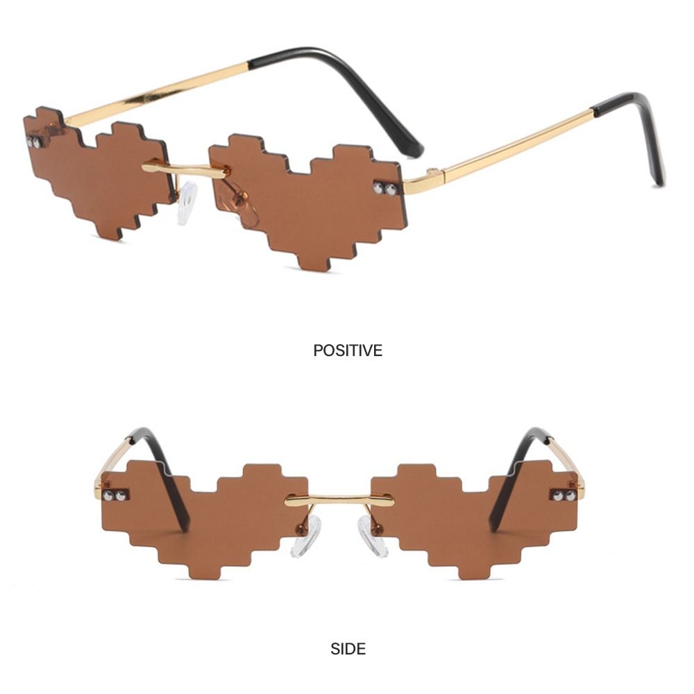 Festival Party Men & Women Pixelated Mosaic Glasses Heart Glasses Gamer Robot Sunglasses Shades