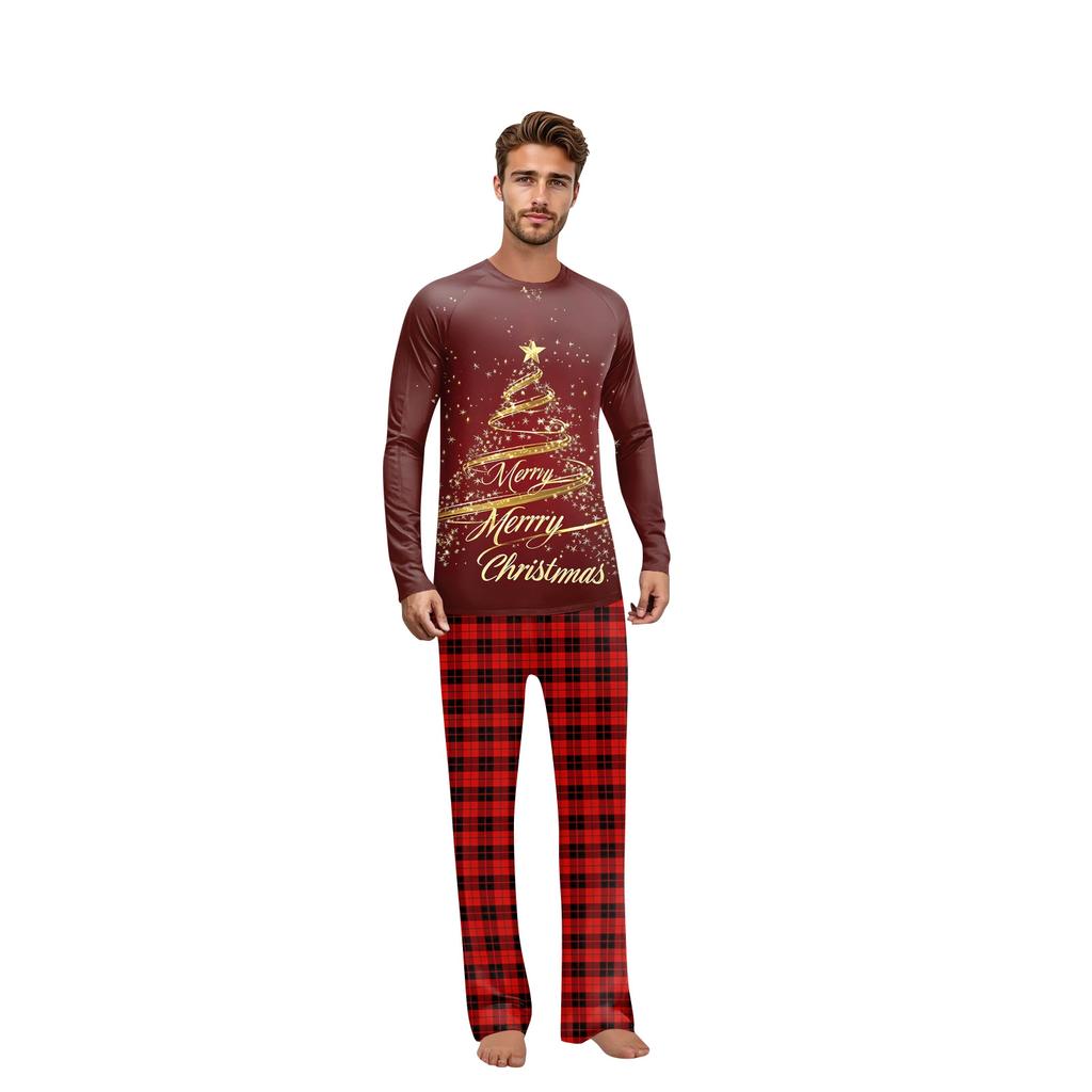 Christmas Prints Family Matching Long Sleeve Tops+Pants Set Family Matching Sets