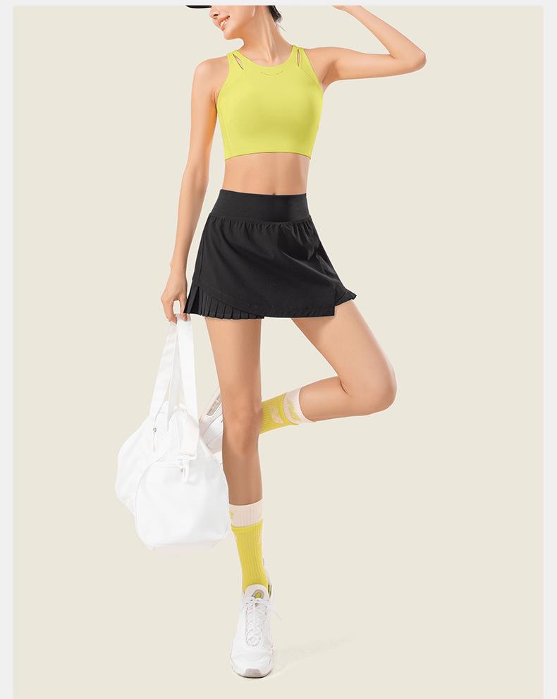 Women's Quick-Dry Elastic Sports Shorts Skirt for Yoga & Dance