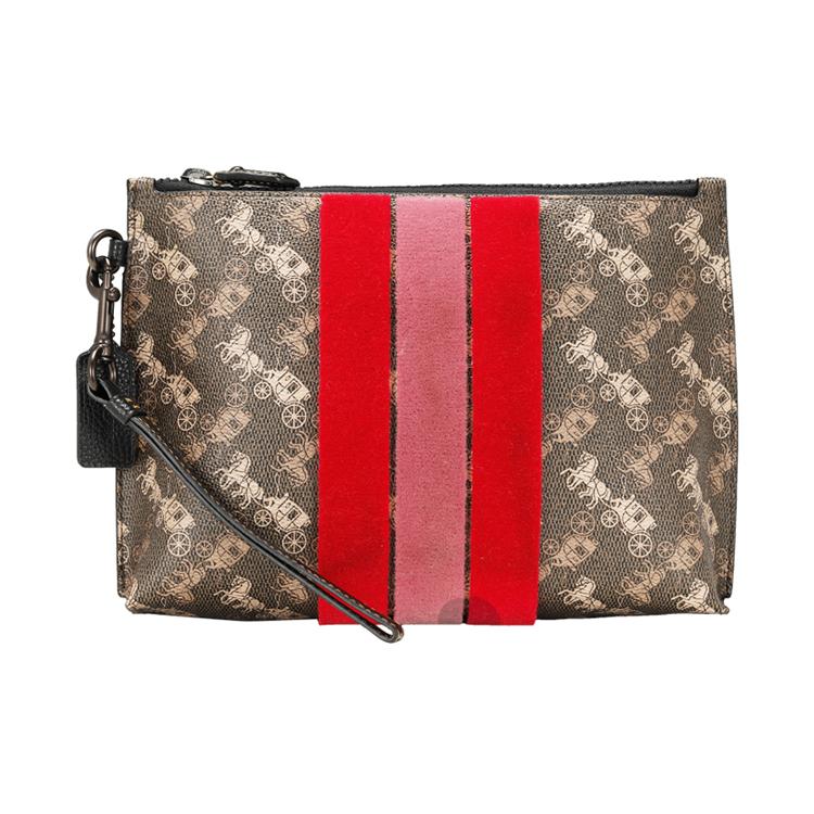 

New COACH Women s Charlie 23 Horse And Carriage Monogram Clutch Khaki 86113-V5AA8 23.1*5.1*16.5CM