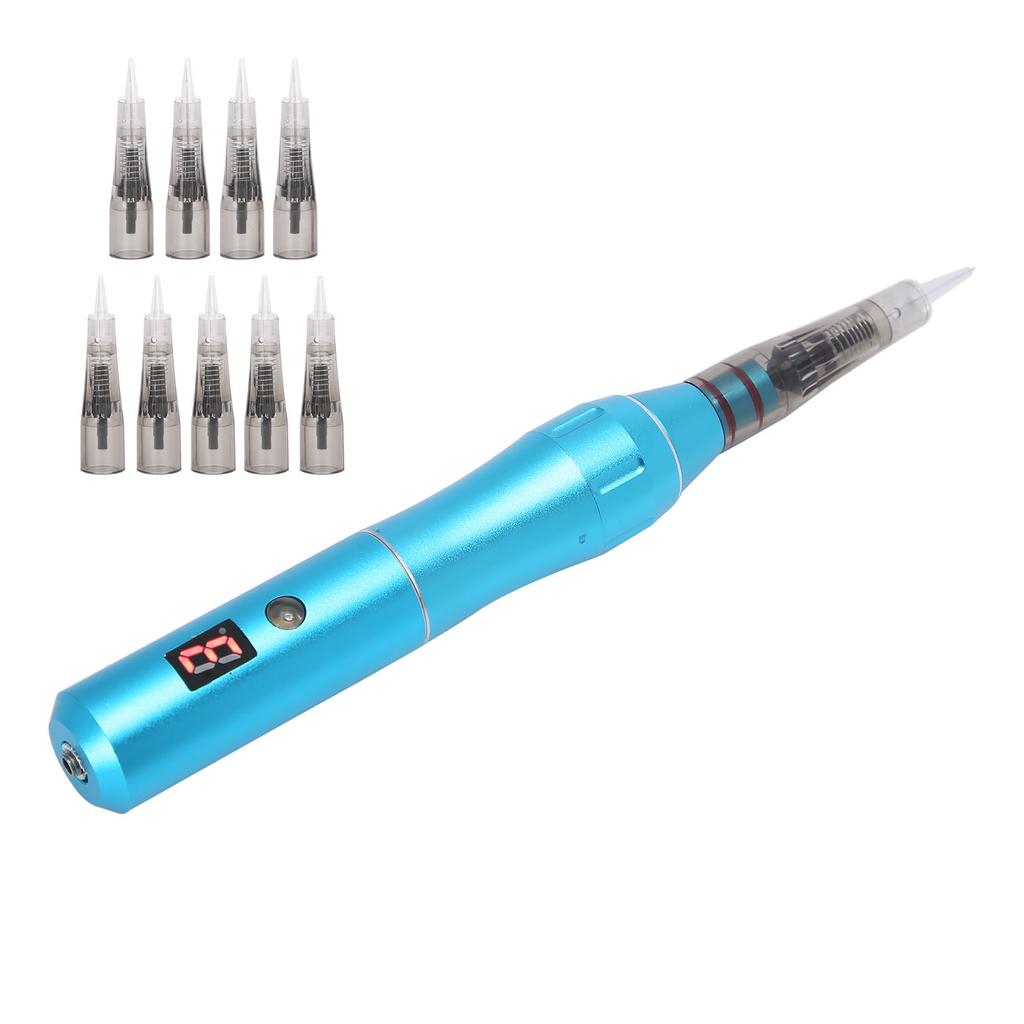 Uppladdningsbar Semipermanent Microblading Maskin Patronnål MTS Tatueringspenna  (Blå )