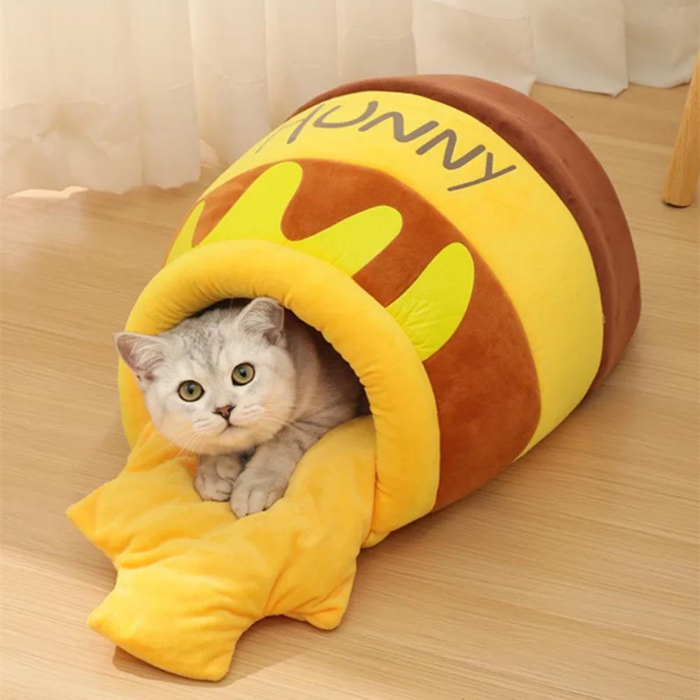 New Cat Nest Super Soft Honey Pot Shaped Comfortable Puppy Fossa Removable Skin-friendly Kitten Bed with Inner Pad Pet Products