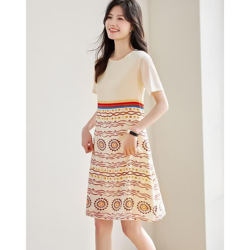 Demana Women's Printed Mulberry Silk Dress