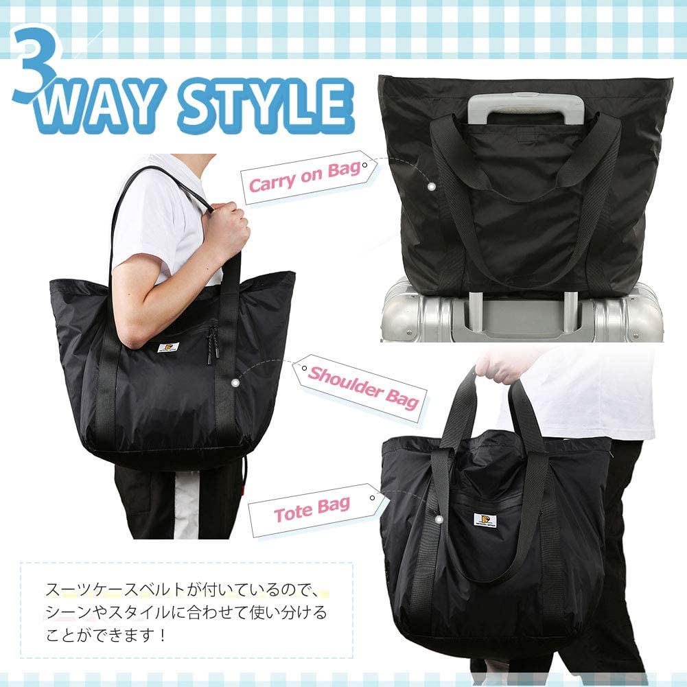 Fully waterproof, 3-way travel bag, carry-on bag, Boston bag, large capacity, foldable bag, ultra-lightweight, foldable travel bag, tote bag, stylish,