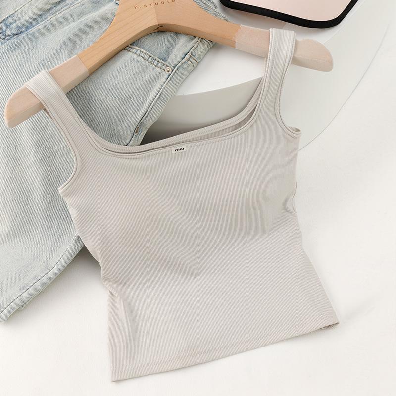 Женский весенне-летний обновленный базовый топ в корейском стиле, облегающий, с квадратным вырезом, короткий топ One size